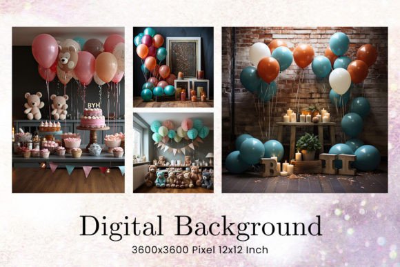 Download Balloon Party Studio Backdrop Overlays - Premium Resources