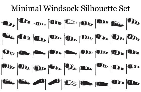 Download Minimal Windsock Silhouette Set - Premium Resources