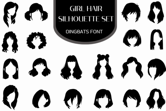 Download Girl Hair Silhouette Set - Silhouette set Collection