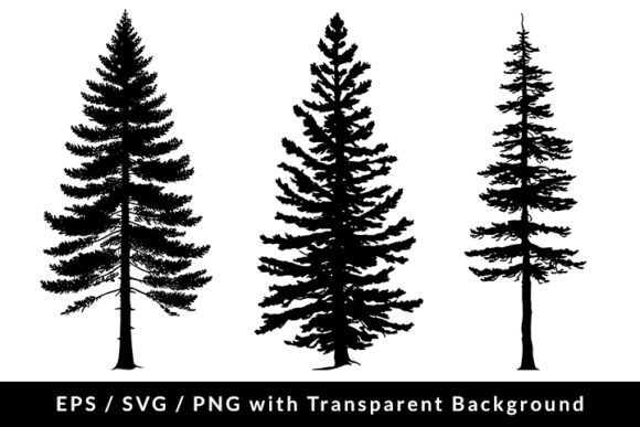 Download Pine Tree Silhouette Set SVG EPS PNG - Silhouette set Collection